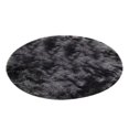 thumbnail image 1 of Fluffy Colorful Shag Round Area Rug Plush Carpet For Kids Girls Living Room Bedroom Decor Multicolor Area Rug (Round) Dark Gray 200*200cm, 1 of 4