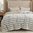 thumbnail image 1 of Fluffy Comforter Set Queen - Faux Fur Comforter Queen Size Khaki, Soft Shaggy Bedding Comforter Sets, Winter Warm Luxury Fuzzy Bed Set 3 Pieces, 1 Comforter and 2 Pillowcases, 1 of 7