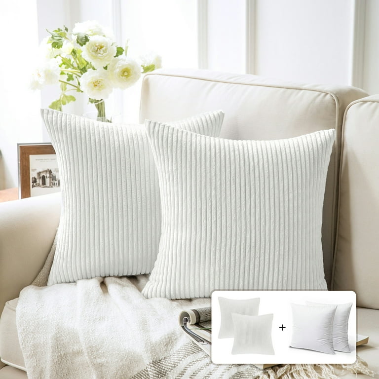 Two Solid White Pillow Covers White Throw Pillows White Couch Pillow Cushion  Cover White Accent Pillow Throw Pillow 