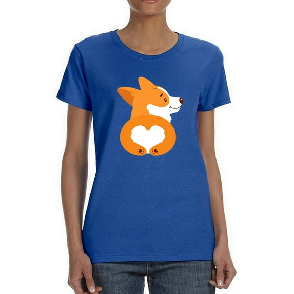 Fluffy Corgi Booty T-Shirt Women -Image by Shutterstock, Female 3X-Large