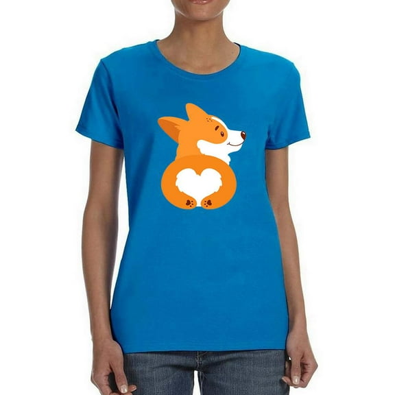 Fluffy Corgi Booty T-Shirt Women -Image by Shutterstock, Female Small