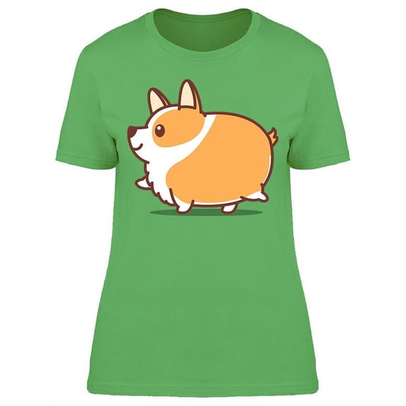 Fluffy Corgi Walking T-Shirt Women -Image by Shutterstock, Female 3X-Large