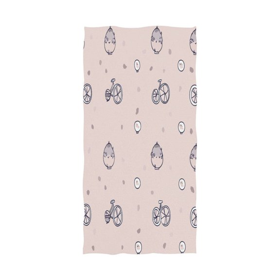 Fluffy Creatures and Bikes 64''x32'' Bath Towels Lightweight Quick-Dry Breathable Soft for Gym Travel Swim