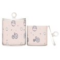 thumbnail image 1 of Fluffy Creatures and Bikes Translucent Plastic Cotton Swabs Canisters Large Medium Set, 1 of 6