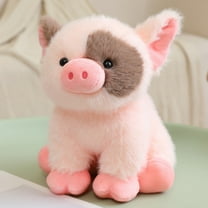 Fluffy Cute Pig Plush Toy -8 '' Soft Cartoon Pig Shaped Doll Pillow Creative Birthday Gift
