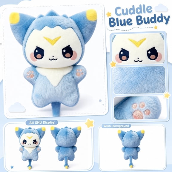 Fluffy Dimo Stuffed Plush Toy 7.8 Inches, Classic Game Character Inspired Plushie, Elastic PP Cotton Filling for Boys Girls Gift