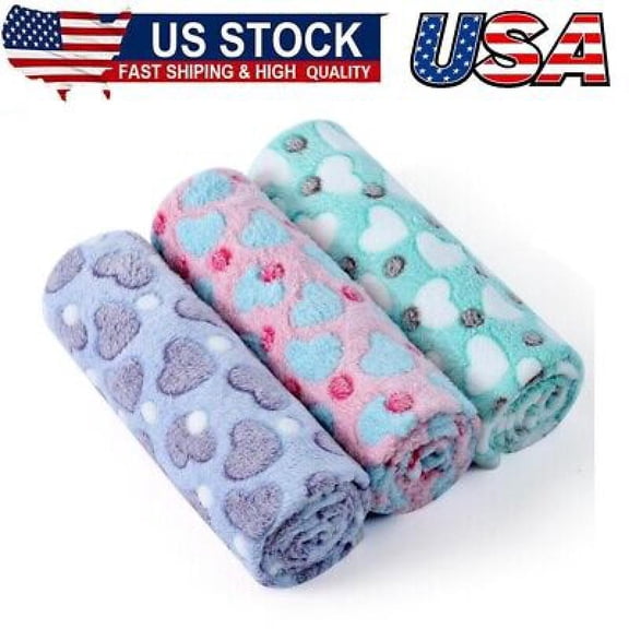Fluffy Dog Blankets Washable for Small Medium Large Dogs, 3 Pack Soft Fleece Cat