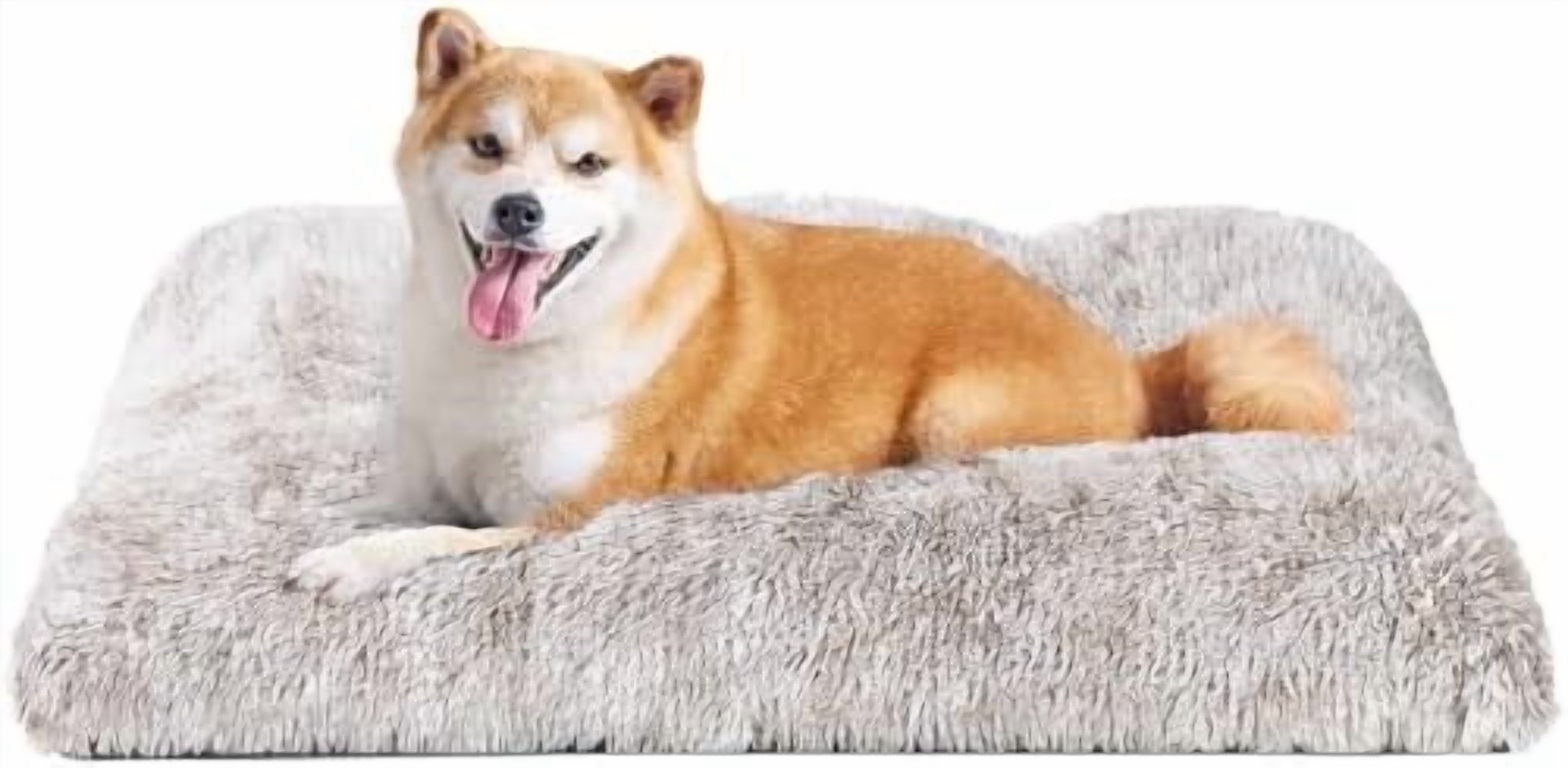 Curated visual reference: Crate For Small Dogs With Calming Anxiety Reference: Fluffy Dog Crate Bed For Large Dogs Plush Faux Fur