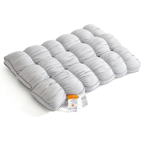 Fluffy Down Alternative Bed Pillow, Unique Cream Puff Pillow Waffle Grid, Breathable Cotton Pineapple Pillow for Side & Back Sleepers