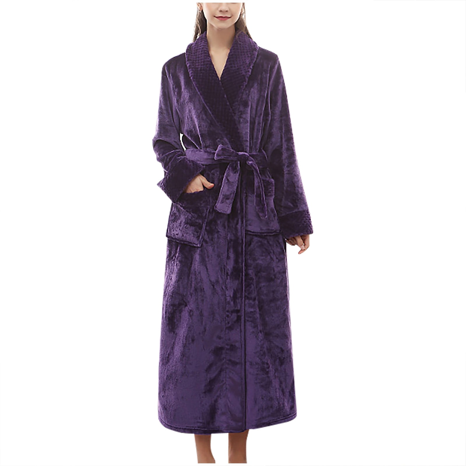 Amazon.com: QKX,Women's Pajamas,Casual Kimono Robe Bathrobe Gown Long  Sleeve Nightwear Home Clothes Coral Fleece Winter Dress Sleepwear F :  Clothing, Shoes & Jewelry