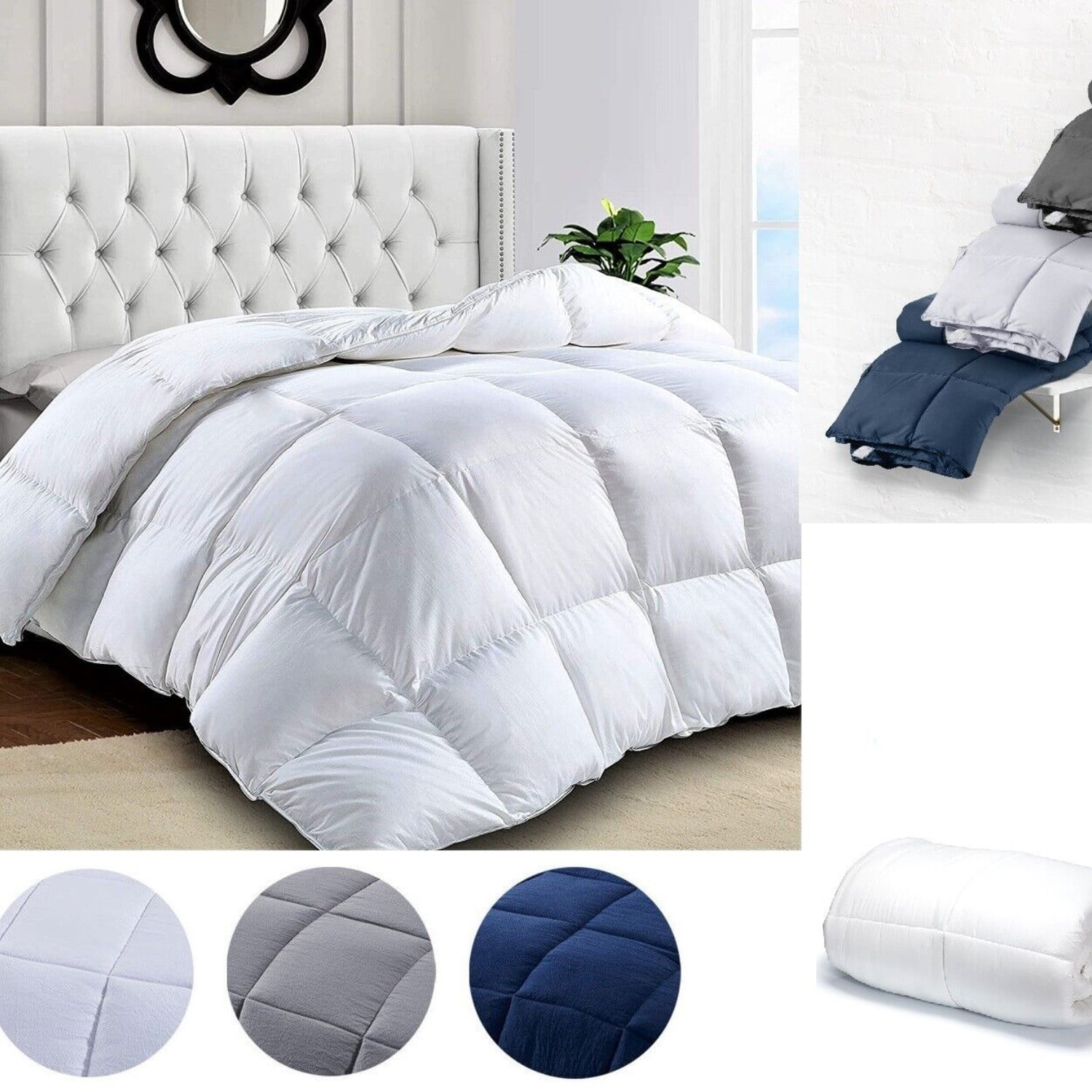 Fluffy Duvet Insert Full/Queen Size, Soft Lightweight Bedding Comforter ...