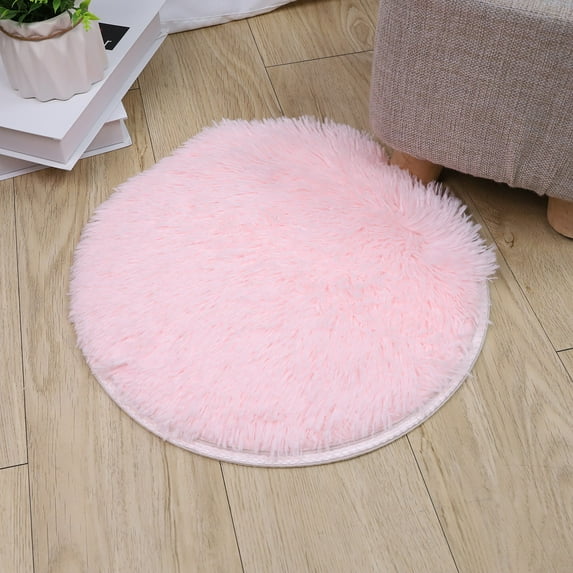 Fluffy Faux Fur Area Rugs, Ultra Soft Shaggy Rug for Living Room & Bedroom, Machine Washable Non-Slip Small Decor Rug, Plush Decor Throw Carpet, 15.7x15.7 Inch