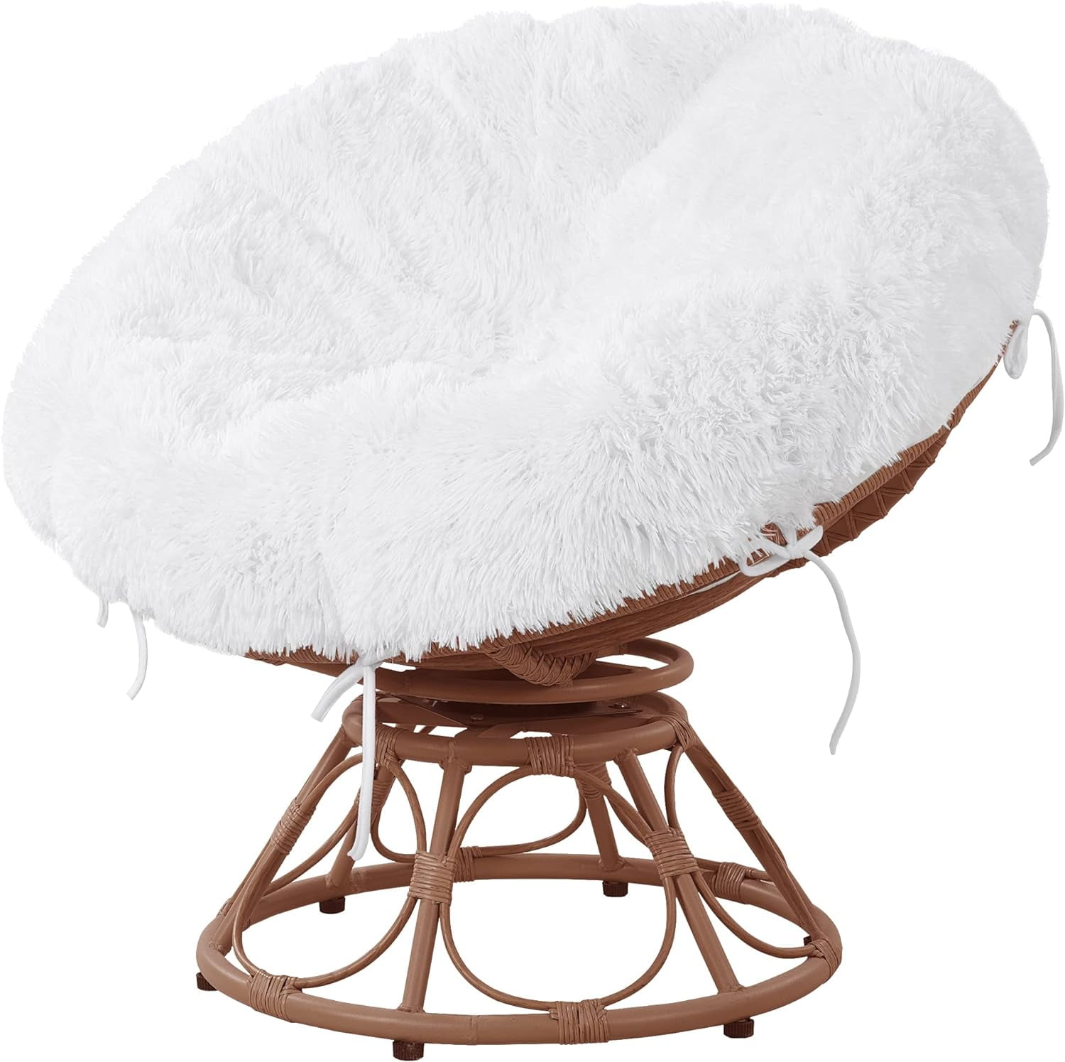 Fluffy Faux Fur Cover for Papasan Cushion Soft Plush Slipcover
