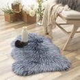 thumbnail image 1 of Fluffy Faux Peacock Fur Area Rug，Soft Decorative Indoor Floor Mat, Navy White, 2 x 3 Feet, 1 of 4