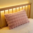 thumbnail image 1 of Fluffy Faux Rabbit Fur Pillow Cases, Furry Fuzzy Long Pillow Shams, Luxury Soft Plush Shaggy Bubble Waffle Pillowcases King Size Zipper Closure for Bedroom Living Room 29.13"x18.89", 1 of 6