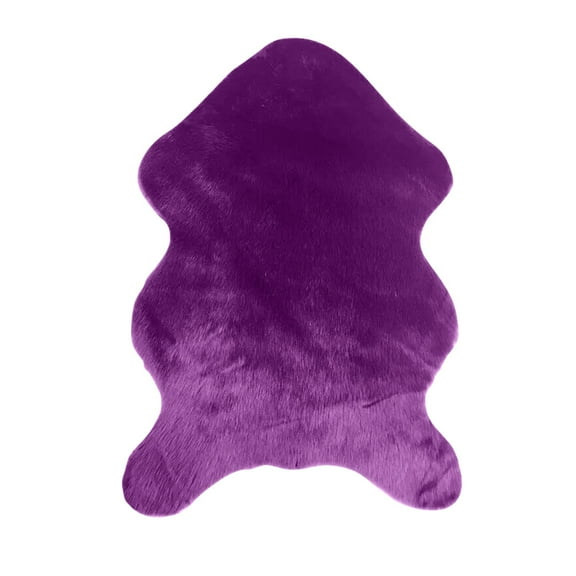 Fluffy Faux Sheepskin Rug, Shaggy Floor Carpet, Mat for Bedrooms, Living Room (Purple, 40 * 60cm)