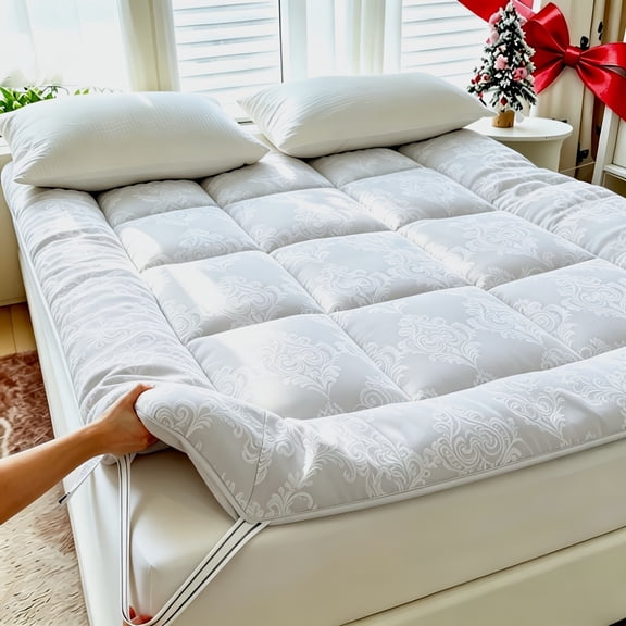 Fluffy Faux Wool Floor Futon Mattress, Foldable Portable Roll‑Up Tatami Sleeping Pad, Super Soft Warm Mattress Topper for Gifts