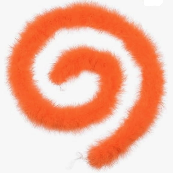 Fluffy Feather Boa,Topboutique Faux Marabou Feather Boa,2 Yards Craft Fake Feathers Scarf for DIY Clothing,Home Wedding Party and Christmas Decoration - Orange