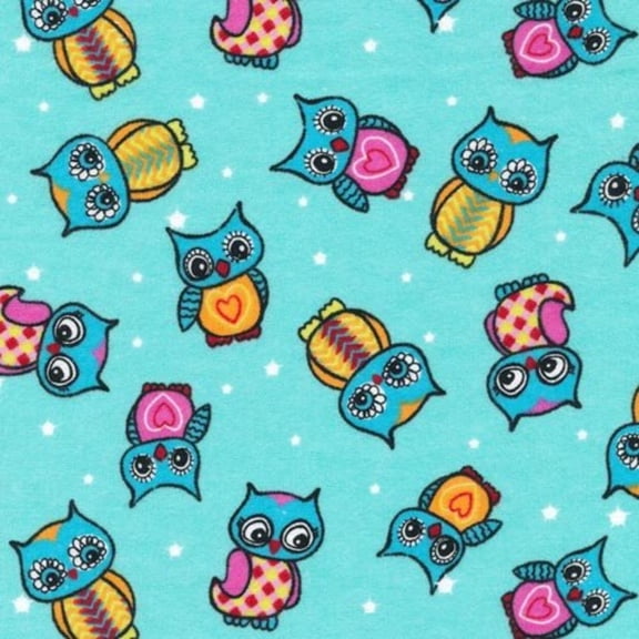 Fluffy Flannel Owls Fabric