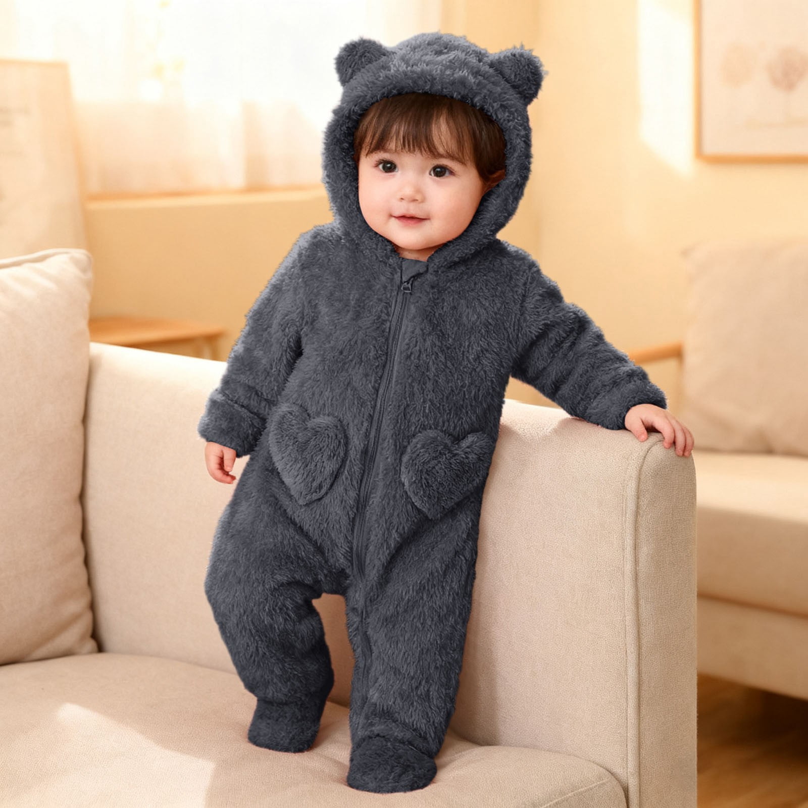 baby winter animal sweat dress Fluffy Fleece Jumpsuit Long Sleeve Zipper Shaped Romper One-Piece Sleepwear Clothes for Up Party 3-6 Months SeasonDiscount NEW IDEA Women's Sexy Size:11.0 Standard / D / Medium and ultra
