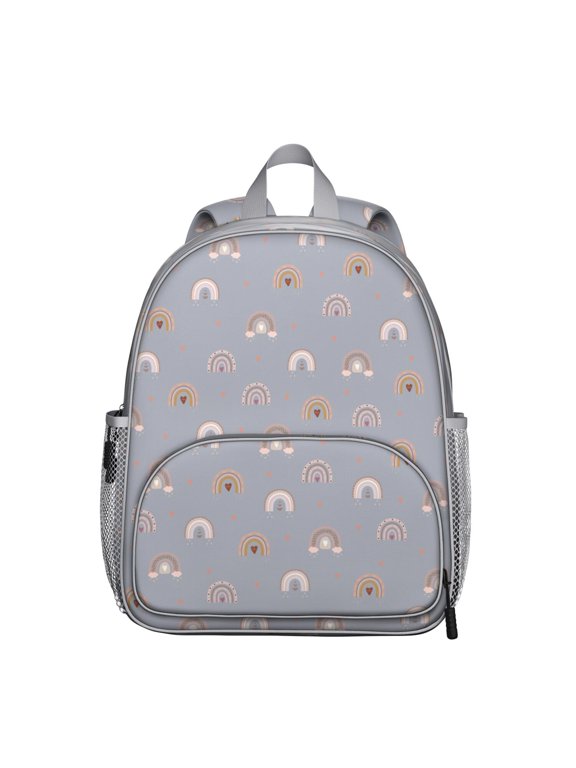 Fluffy Fox Cartoon Backpack with Sky & Tree Pattern - Waterproof & Padded for School Use