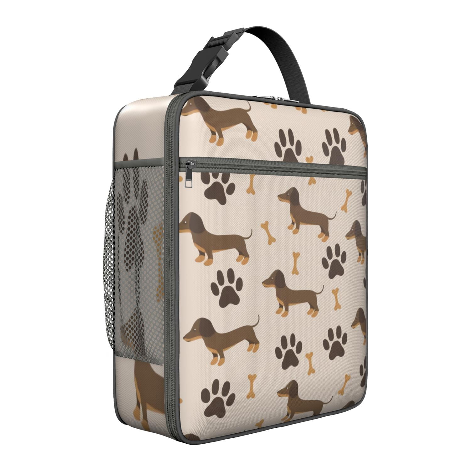 Fluffy Fox Lunch Box Bag, Reusable Insulated Cooler Tote with Cute ...