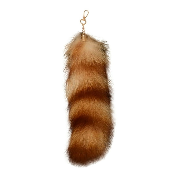 Fluffy Tail Keychain - Soft Artificial Fur Accessory for Women, Cute Bag Charm & Keyring Pendant, Gift for Furry Lovers & Anime Fans