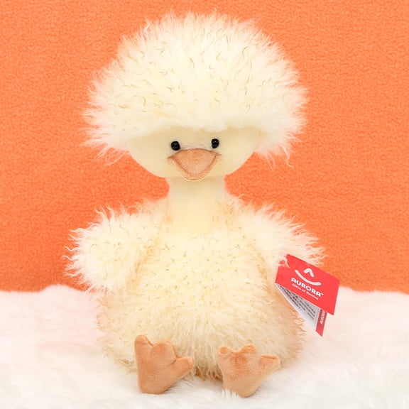 Fluffy Frizzy Little Duck Plush Toy, Yellow Duck Stuffed Doll, Kids Zoo Animal Gift