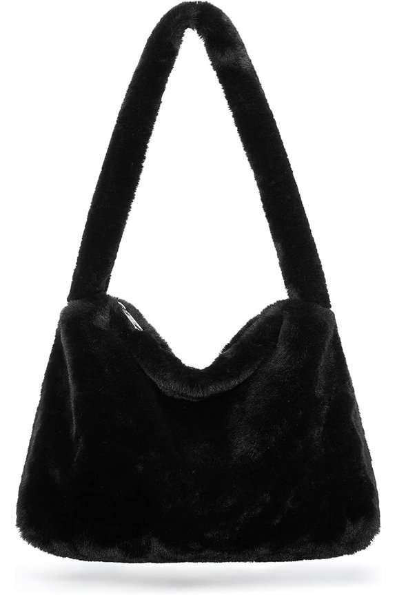Fluffy Furry Tote Bag Large Fuzzy Cute Plush Bag Women Girl Faux Fur Shoulder Handbag Purse for Autumn and Winter