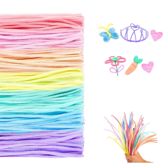 Fluffy Fuzzy Sticks,200Pack Portable Pipe Cleaners Flowers Set,HYG Multicolor Fuzzy Chenille Sticks for Home,Party Decorations