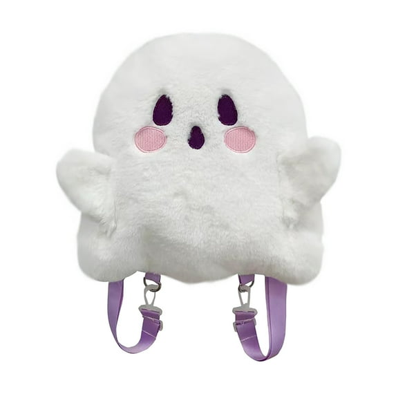 Fluffy Ghost-Face Backpacks Crossbody Candy Bag, Halloween