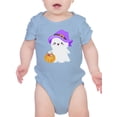 thumbnail image 1 of Fluffy Ghost W Pumpkin Bodysuit Infant -Image by Shutterstock,  Newborn, 1 of 4