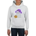 thumbnail image 1 of Fluffy Ghost W Pumpkin Hoodie Juniors -Image by Shutterstock,  Large, 1 of 4
