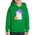 thumbnail image 1 of Fluffy Ghost W Pumpkin Hoodie Juniors -Image by Shutterstock,  Small, 1 of 4