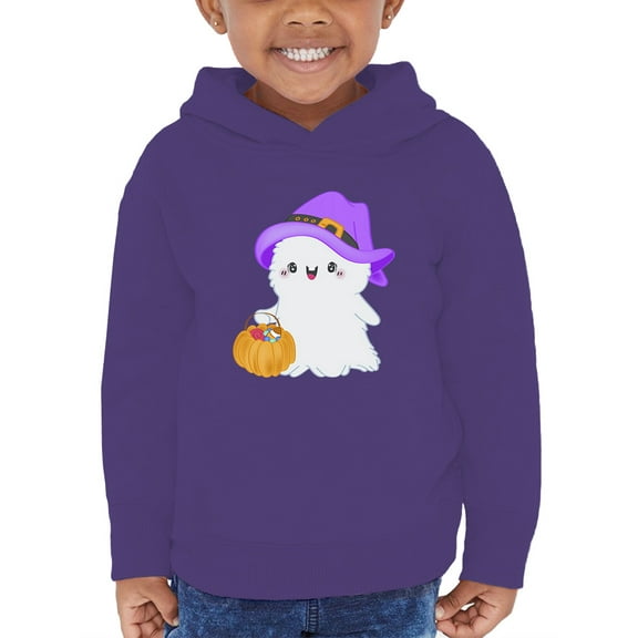 Fluffy Ghost W Pumpkin Hoodie Toddler -Image by Shutterstock, 4 Toddler