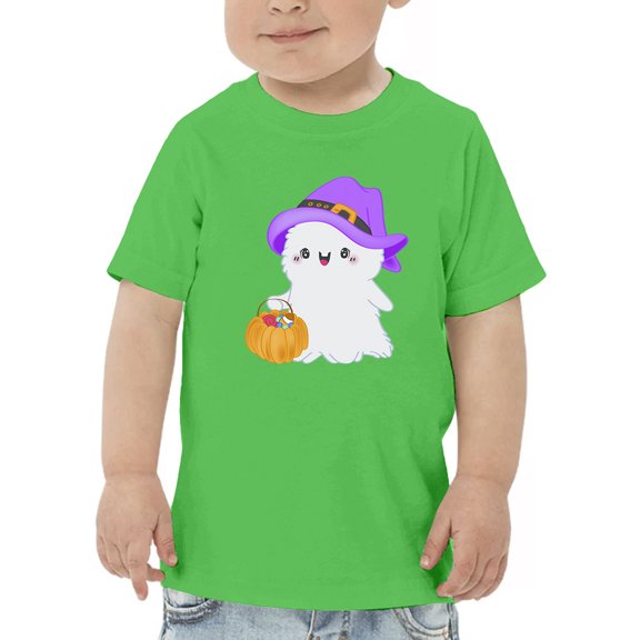 Fluffy Ghost W Pumpkin T-Shirt Toddler -Image by Shutterstock,  2 Toddler