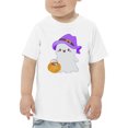 thumbnail image 1 of Fluffy Ghost W Pumpkin T-Shirt Toddler -Image by Shutterstock,  3 Toddler, 1 of 4