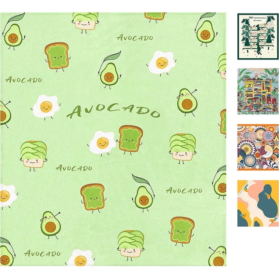 Fluffy Green Avocado Toast Throw Blanket for Bed Couch Sofa Chair, Cute Personalized Gift for Family Friends (Kids /small50x60 Inches)