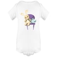 thumbnail image 1 of Fluffy Hare Toy Bodysuit Infant -Image by Shutterstock,  6 Months, 1 of 2