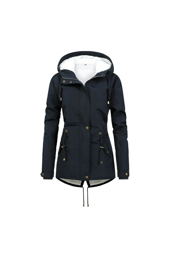 Fluffy Jacket Winter Coats for Women Warm Button Down Jackets Fuzzy Fleece Plush Zip Hooded Jacket Comfy Wool Coats with Pockets Lightweight Trench Coat Women