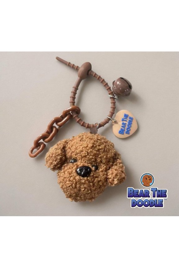 , Fluffy Goldendoodle Keychain - Cute Plush Accessory for Backpacks, Travel Bags, Keys, Soft and Durable, Perfect for Kids and Adults, Educational Gift, Unisex, Dog Lover Collectible