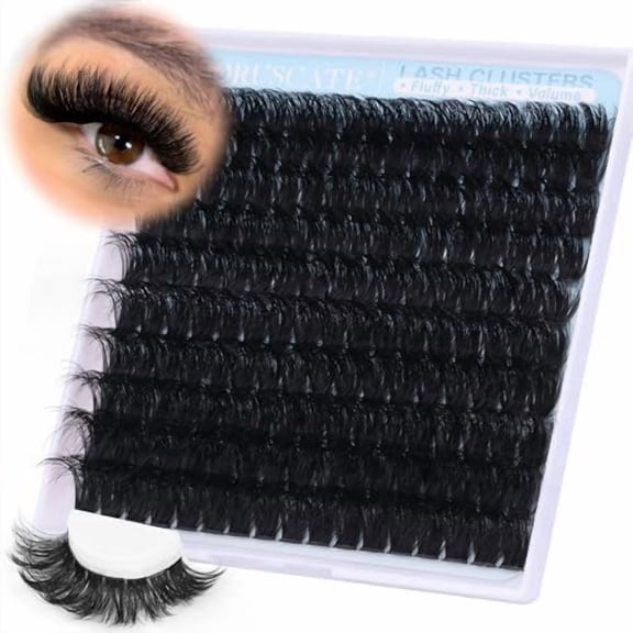 Fluffy Lash Clusters Long Eyelash Clusters, 180D Thick Cluster Eyelash Extensions 14-20mm Individual Lashes Look Like Lash Extension 170 count Dramatic Eyelashes DIY Volume Lashes Strip