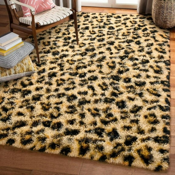 Fluffy Leopard Rug, Premium Cheetah Print Rugs, Soft Comfy Carpet For Bedroom Livingroom Home Decor