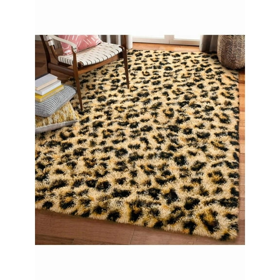 Fluffy Leopard Rug, Premium Cheetah Print Rugs, Soft Comfy Carpet For Bedroom Livingroom Home Decor