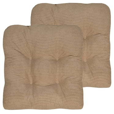Fluffy Memory Foam 16" x 16" Non Slip Chair Cushion Pad 2 Pack - Taupe