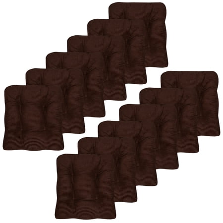 Fluffy Memory Foam Non Slip Chair Cushion Pad 12 Pack Chocolate