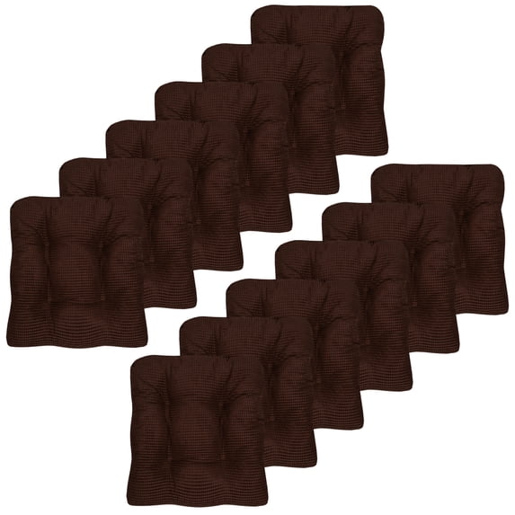 Fluffy Memory Foam Non Slip Chair Cushion Pad 12 Pack Chocolate