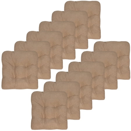 Fluffy Memory Foam Non Slip Chair Cushion Pad 12 Pack Taupe