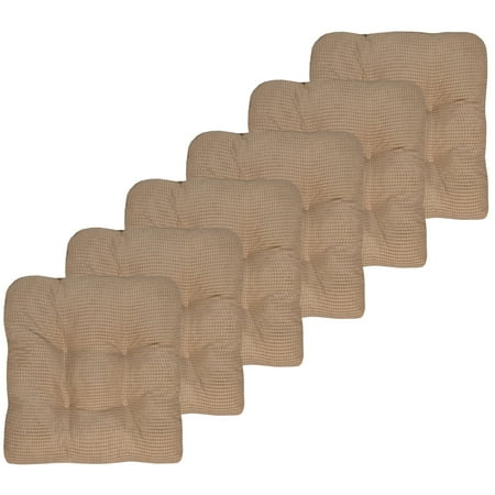 Fluffy Memory Foam Non Slip Chair Cushion Pad 6 Pack Taupe