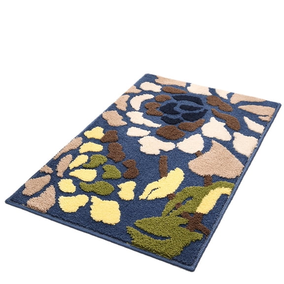 Fluffy Microfiber Bathroom Rug Non-Slip Backing 16x24inch Soft Comfortable Plush Small Bath Mats Absorbent Rug Machine Washable